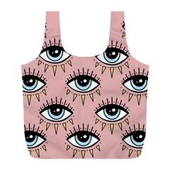 Eyes Pattern Full Print Recycle Bag (l) by Valentinaart