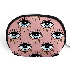 Eyes Pattern Accessory Pouch (medium) by Valentinaart