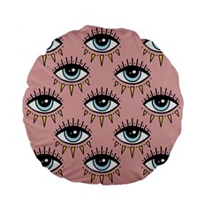 Eyes Pattern Standard 15  Premium Flano Round Cushions by Valentinaart