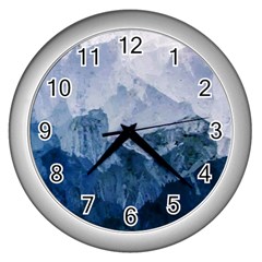 Blue ocean Wall Clock (Silver)