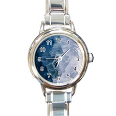 Blue mountains Round Italian Charm Watch