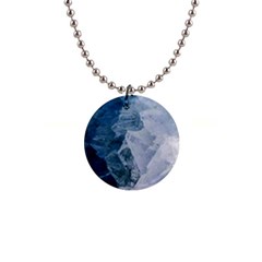 Blue mountains 1  Button Necklace