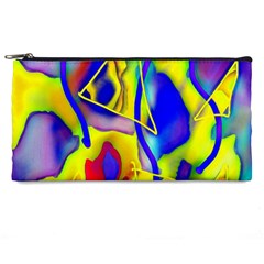 Yellow Triangles Abstract Pencil Cases by bloomingvinedesign