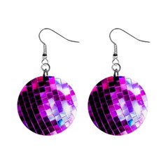 Purple Disco Ball Mini Button Earrings by essentialimage