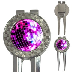 Purple Disco Ball 3-in-1 Golf Divots by essentialimage