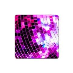 Purple Disco Ball Square Magnet