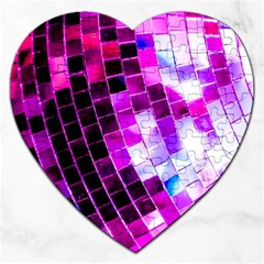 Purple Disco Ball Jigsaw Puzzle (heart) by essentialimage