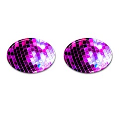 Purple Disco Ball Cufflinks (oval) by essentialimage