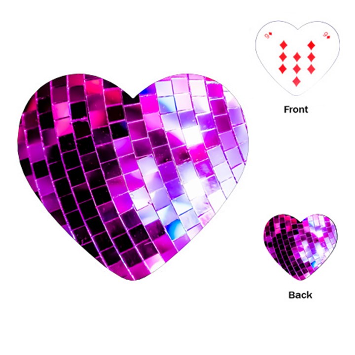 Purple Disco Ball Playing Cards Single Design (Heart)