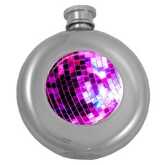 Purple Disco Ball Round Hip Flask (5 Oz) by essentialimage