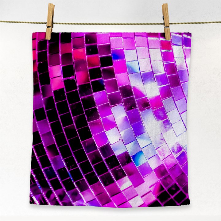 Purple Disco Ball Face Towel