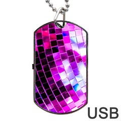 Purple Disco Ball Dog Tag Usb Flash (one Side) by essentialimage