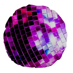 Purple Disco Ball Large 18  Premium Round Cushions by essentialimage