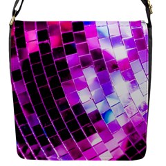 Purple Disco Ball Flap Closure Messenger Bag (s) by essentialimage