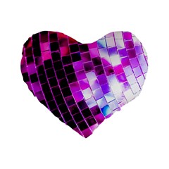 Purple Disco Ball Standard 16  Premium Flano Heart Shape Cushions by essentialimage