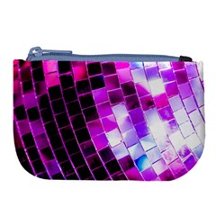 Purple Disco Ball Large Coin Purse by essentialimage