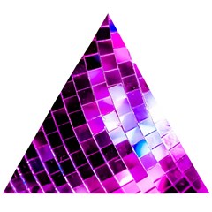 Purple Disco Ball Wooden Puzzle Triangle