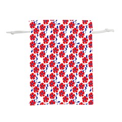 Red Flowers Blue Vines Lightweight Drawstring Pouch (s)