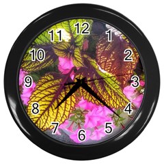 Coleus & Petunia Wall Clock (black)