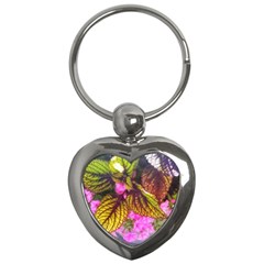 Coleus & Petunia Key Chain (heart) by Riverwoman