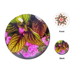 Coleus & Petunia Playing Cards Single Design (round) by Riverwoman