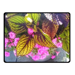 Coleus & Petunia Double Sided Fleece Blanket (small)  by Riverwoman