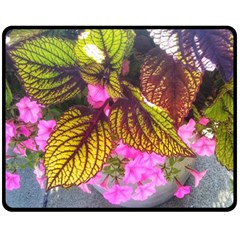 Coleus & Petunia Double Sided Fleece Blanket (medium)  by Riverwoman