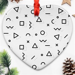 Memphis Pattern Heart Ornament (two Sides) by Vaneshart