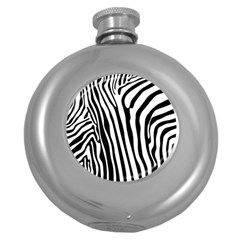 Vector Zebra Stripes Seamless Pattern Round Hip Flask (5 Oz) by Vaneshart