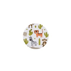 Cute Safari Animals Seamless Pattern 1  Mini Buttons by Vaneshart