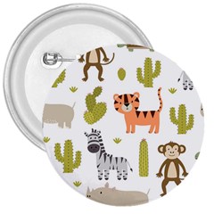 Cute Safari Animals Seamless Pattern 3  Buttons by Vaneshart