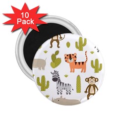 Cute Safari Animals Seamless Pattern 2 25  Magnets (10 Pack)  by Vaneshart