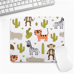 Cute Safari Animals Seamless Pattern Large Mousepads by Vaneshart