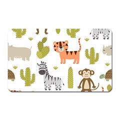 Cute Safari Animals Seamless Pattern Magnet (rectangular) by Vaneshart