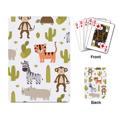 Cute Safari Animals Seamless Pattern Playing Cards Single Design (rectangle)