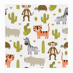 Cute Safari Animals Seamless Pattern Medium Glasses Cloth by Vaneshart