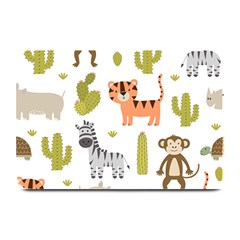 Cute Safari Animals Seamless Pattern Plate Mats by Vaneshart