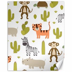 Cute Safari Animals Seamless Pattern Canvas 11  X 14 