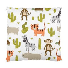 Cute Safari Animals Seamless Pattern Standard Cushion Case (one Side)