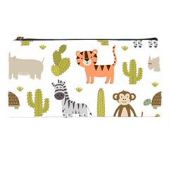 Cute Safari Animals Seamless Pattern Pencil Cases by Vaneshart