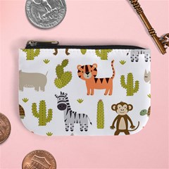 Cute Safari Animals Seamless Pattern Mini Coin Purse by Vaneshart