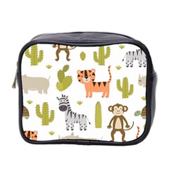 Cute Safari Animals Seamless Pattern Mini Toiletries Bag (two Sides) by Vaneshart