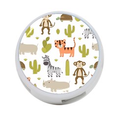 Cute Safari Animals Seamless Pattern 4-port Usb Hub (two Sides) by Vaneshart