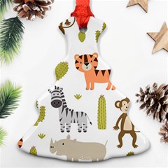 Cute Safari Animals Seamless Pattern Ornament (christmas Tree)  by Vaneshart