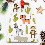 Cute Safari Animals Seamless Pattern Bell Ornament (Two Sides) Front