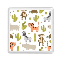 Cute Safari Animals Seamless Pattern Memory Card Reader (square) by Vaneshart