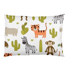 Cute Safari Animals Seamless Pattern Pillow Case (two Sides) by Vaneshart