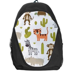 Cute Safari Animals Seamless Pattern Backpack Bag