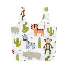 Cute Safari Animals Seamless Pattern Full Print Recycle Bag (m) by Vaneshart