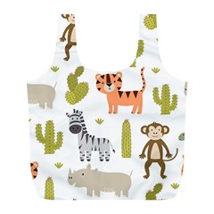 Cute Safari Animals Seamless Pattern Full Print Recycle Bag (l) by Vaneshart